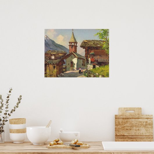  Zwitserland, een dorp in de Valais Poster (Keuken)