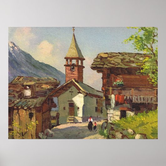 Zwitserland, een dorp in de Valais Poster (Voorkant)