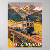 Zwitserland, elektrische trein, spoorweg poster (Voorkant)
