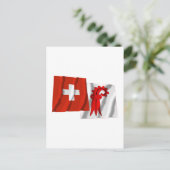 Zwitserland en Basel-Landschaft Waving Flags Briefkaart (Staand voorkant)