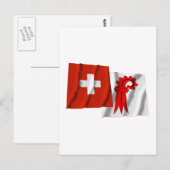 Zwitserland en Basel-Landschaft Waving Flags Briefkaart (Voorkant / Achterkant)