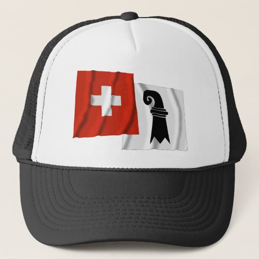 Zwitserland en Bazel-Stadt Waving Flags Trucker Pet (Voorkant)