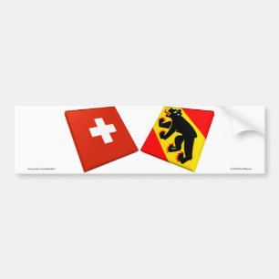 Zwitserland en Bern Flags Bumpersticker