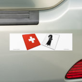 Zwitserland en de vlaggen van Bazel-Stadt Bumpersticker (Op auto)