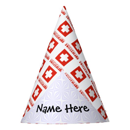 Zwitserland en de Zwitserse vlag met Jouw naam Feesthoedjes (Voorkant)