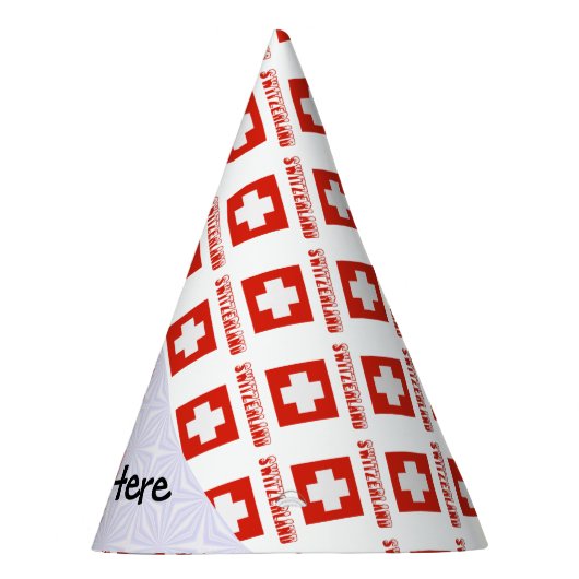 Zwitserland en de Zwitserse vlag met Jouw naam Feesthoedjes (Rechts)