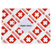 Zwitserland en de Zwitserse vlag met Jouw naam Groot Cadeauzakje (Voorkant)