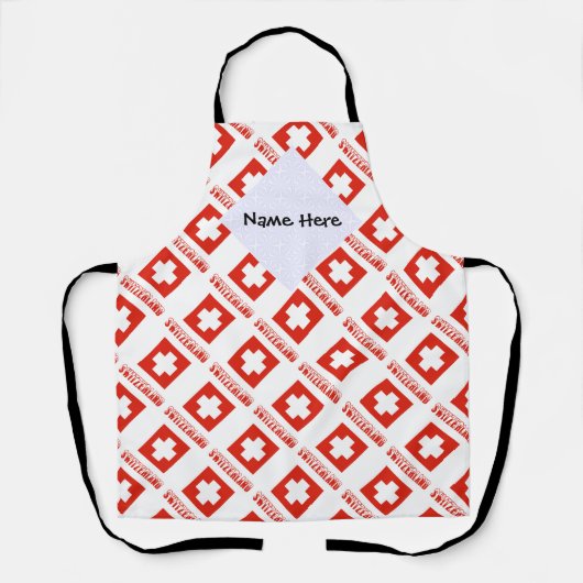 Zwitserland en de Zwitserse vlag met Jouw naam Schort (Voorkant)