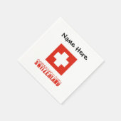 Zwitserland en de Zwitserse vlag met Jouw naam Servet (Hoek)