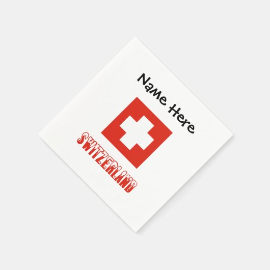 Zwitserland en de Zwitserse vlag met Jouw naam Servet (Hoek)