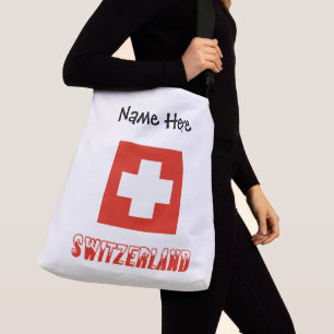 Zwitserland en Zwitserse vlag gepersonaliseerd Crossbody Tas