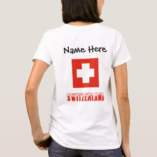Zwitserland en Zwitserse vlag gepersonaliseerd T-shirt