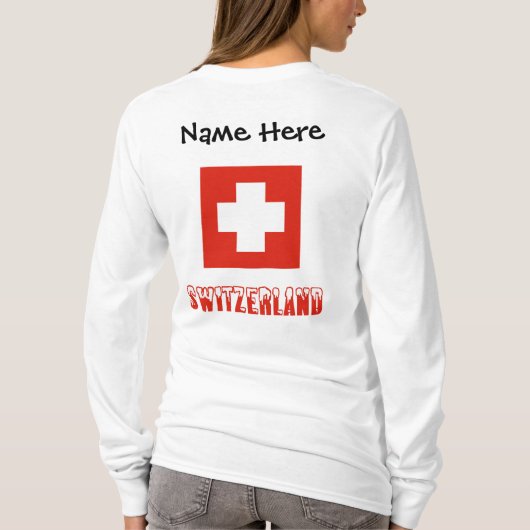 Zwitserland en Zwitserse vlag Gepersonaliseerde Vr T-shirt (Achterkant)