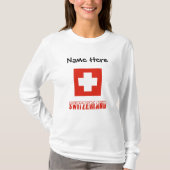 Zwitserland en Zwitserse vlag Gepersonaliseerde Vr T-shirt (Voorkant)