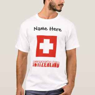 Zwitserland en Zwitserse vlag met uw naam T-shirt