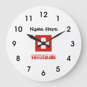 Zwitserland en Zwitserse Vlag Persoonlijk Grote Klok