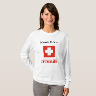 Zwitserland en Zwitserse Vlag Persoonlijke Dames  T-shirt