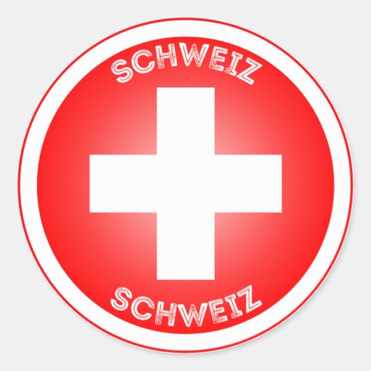Zwitserland Erfgoed Embleem Ronde Sticker (Voorkant)