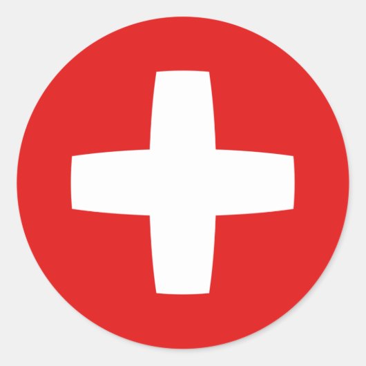 Zwitserland Fisheye Vlag Sticker (Voorkant)