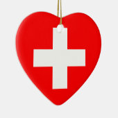 Zwitserland Flag Heart Ornament (Rechts)