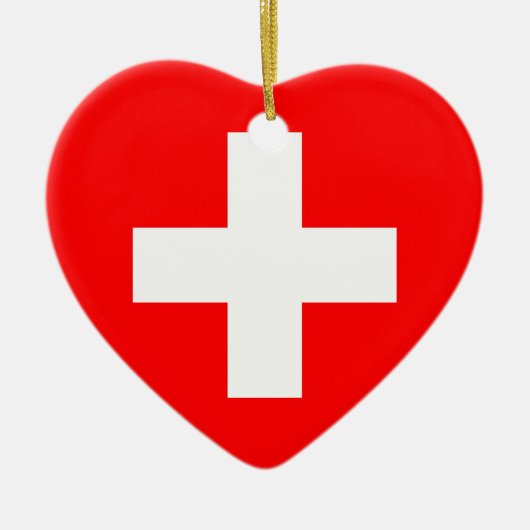 Zwitserland Flag Heart Ornament (Voorkant)