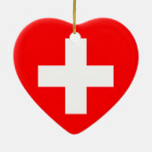 Zwitserland Flag Heart Ornament (Achterkant)