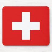 Zwitserland Flag Mousepad Muismat (Voorkant)