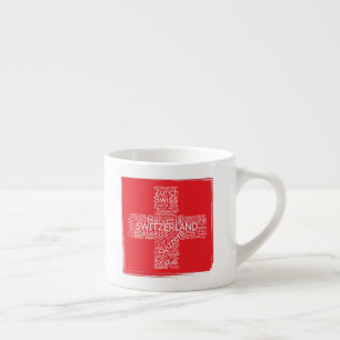 Zwitserland Flag Word Cloud Espresso Kop