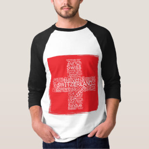 Zwitserland Flag Word Cloud  T-shirt