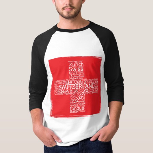 Zwitserland Flag Word Cloud  T-shirt (Voorkant)