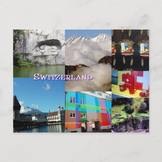 Zwitserland Fotocollage Briefkaart (Voorkant)