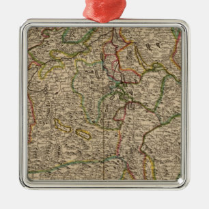 Zwitserland gegraveerde kaart metalen ornament