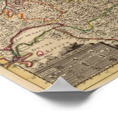 Zwitserland gegraveerde kaart poster (Hoek)