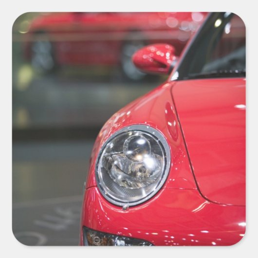 ZWITSERLAND, GENÈVE: 75e jaarlijkse Genève Auto 8 Vierkante Sticker (Voorkant)