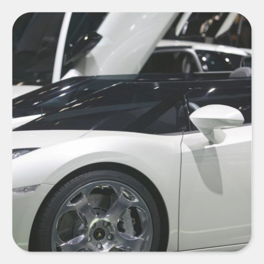 ZWITSERLAND, GENÈVE: 75e jaarlijkse Genève Auto 9 Vierkante Sticker (Voorkant)