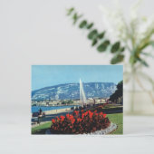 Zwitserland, Genève, Jet l'eau, tuinen Briefkaart (Staand voorkant)