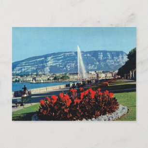 Zwitserland, Genève, Jet l'eau, tuinen Briefkaart