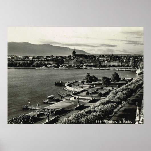 Zwitserland Genève, "La Rade" Poster (Voorkant)