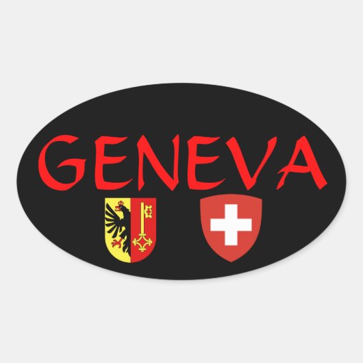 Zwitserland, Genève* ovale sticker (Voorkant)