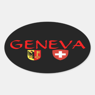 Zwitserland, Genève* ovalsticker Ovale Sticker