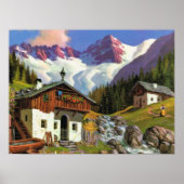  Zwitserland, Gletscherwelt, dorp Poster (Voorkant)