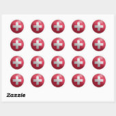 Zwitserland Glossy Circle Flag Ronde Sticker (Vel)