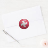 Zwitserland Glossy Circle Flag Ronde Sticker (Envelop)