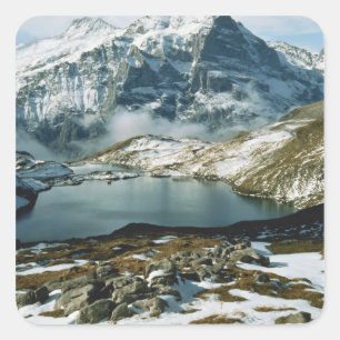 Zwitserland, Grindelwald, Berner Alpen, Uitzicht Vierkante Sticker