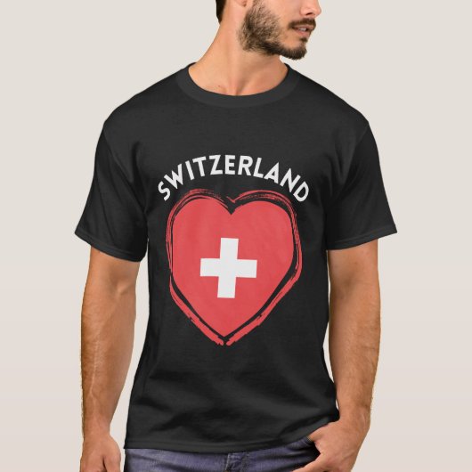 Zwitserland hart t-shirt (Voorkant)