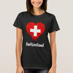 Zwitserland Hart Zwitserse Trots Zwitserland Vlag T-shirt