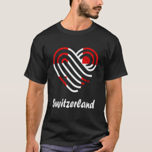 Zwitserland Heart Zwitserse vlag Zwitserland Pride T-shirt