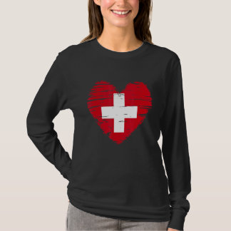 Zwitserland Heart Zwitserse vlag Zwitserse vlag T-shirt