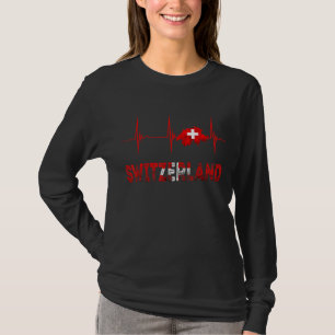 Zwitserland Heartbeat EKG Pulse Schweiz Zwitserse  T-shirt