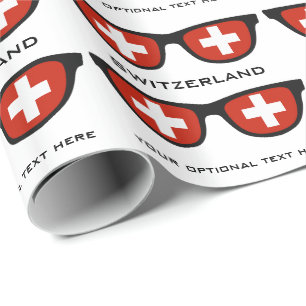 Zwitserland heeft aangepaste tekst- en kleurcadeau cadeaupapier